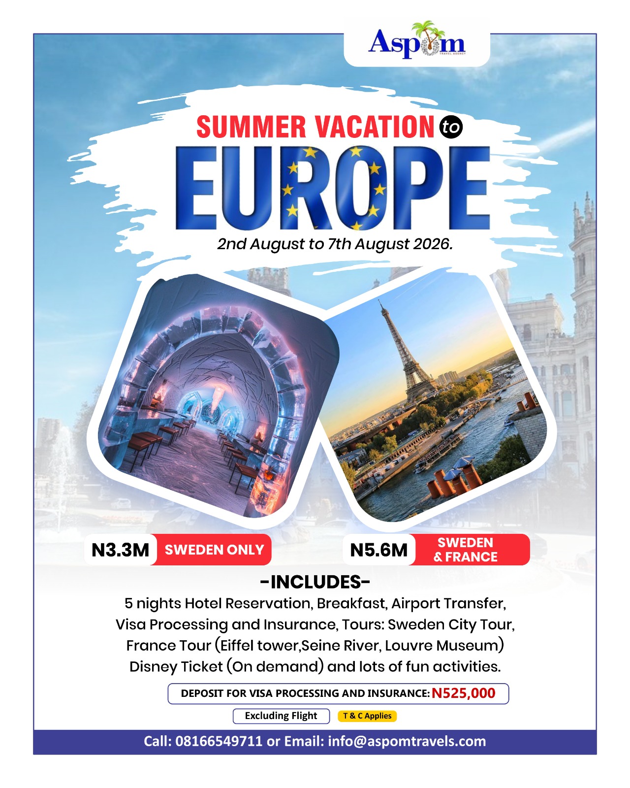 Summer Vacation to Europe