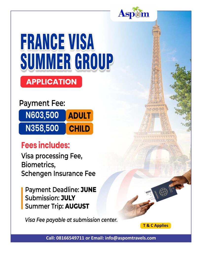 FRANCE VISA SUMMER GROUP